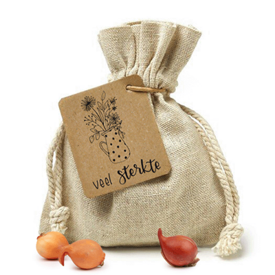 Veel sterkte - Bloembollen in linnenzakje