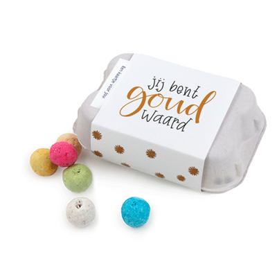 Jij bent goud waard - Bedankje zaadbommetjes in eierdoosje // Floralis
