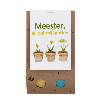 Meester, jij laat mij groeien - Zaadbommetjes in kraft buideltje