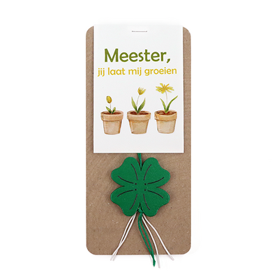 Meester, jij laat mij groeien - Gelukshanger in buidel  // Mijksje
