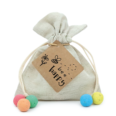 Bee happy - Zaadbommetjes in linnenzakje // Maartje