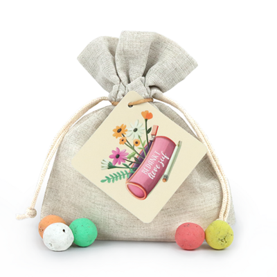 Bedankt lieve juf - Zaadbommetjes in linnenzakje // Annelies