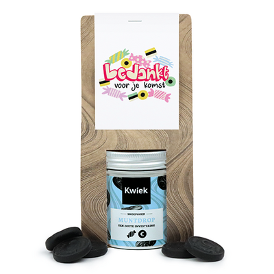 Bedankt voor je komst - Snoeptas met blikje snoep // Maartje