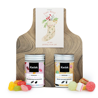 Fijne kerst en een gelukkig nieuwjaar - Snoeptas met twee blikjes snoep // Mijksje 