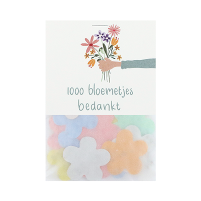 1000 bloemetjes bedankt - Groeiconfetti in pergamijn zakje met klapkaartje // Floralis