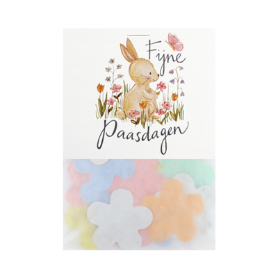 Fijne paasdagen - Groeiconfetti in pergamijn zakje met klapkaartje // Mijksje
