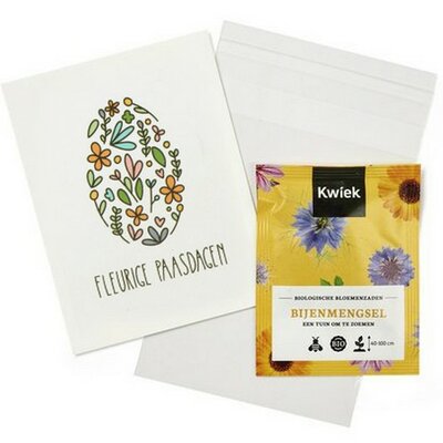 Fleurige paasdagen - Traktatie zaden in bioplastic zakje