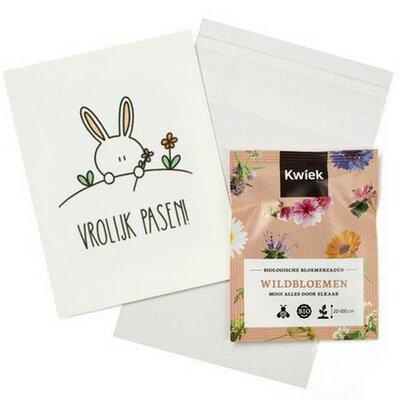 Vrolijk Pasen - Traktatie zaden in bioplastic zakje