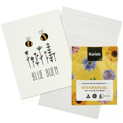 Blije bijen - Traktatie zaden in bioplastic zakje