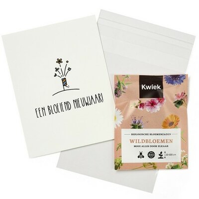 Een bloeiend nieuwjaar - Traktatie zaden in bioplastic zakje