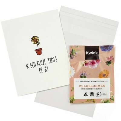 Ik ben reuze trots op je - Traktatie zaden in bioplastic zakje