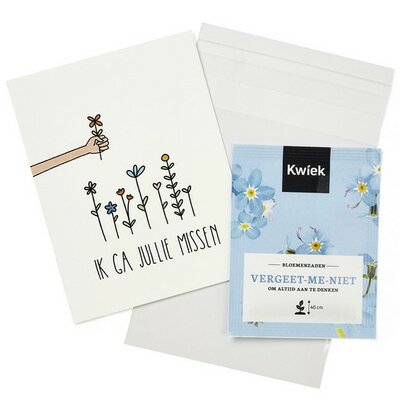 Ik ga jullie missen - Traktatie zaden in bioplastic zakje