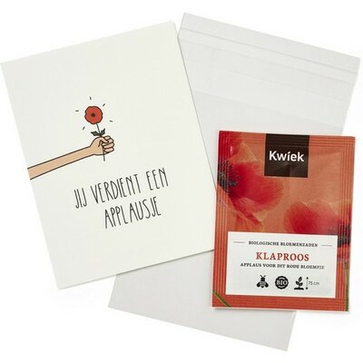 Jij verdient een applausje - Traktatie zaden in bioplastic zakje