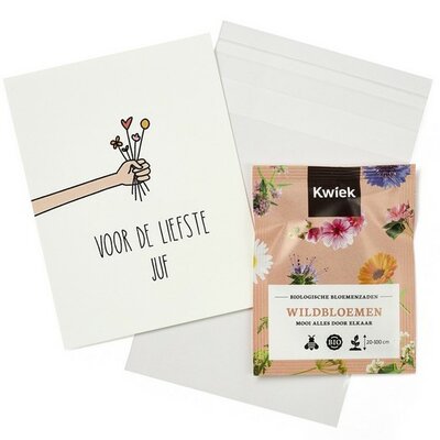 Voor de liefste juf - Traktatie zaden in bioplastic zakje