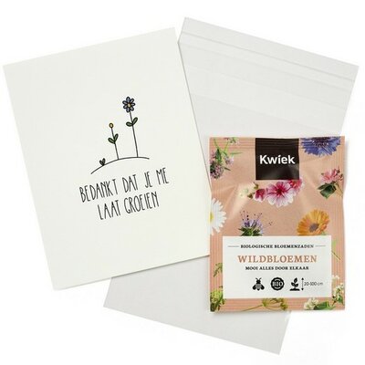 Bedankt dat je me laat groeien - Traktatie zaden in bioplastic zakje