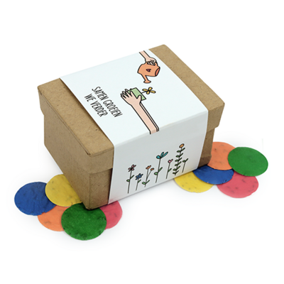 Samen groeien we verder - Groeiconfetti in papier maché doosje // Eef