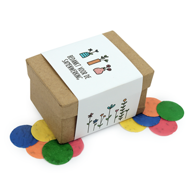 Bedankt voor de samenwerking - Groeiconfetti in papier maché doosje // Eef