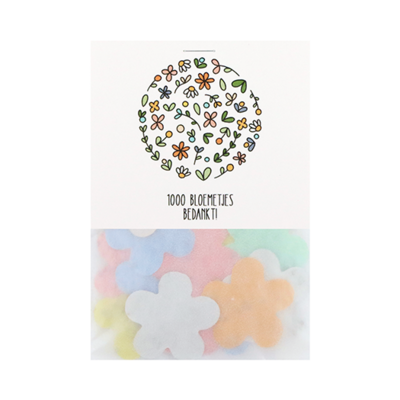 1000 bloemetjes bedankt! - Groeiconfetti in pergamijnen zakje met klapkaartje // Eef