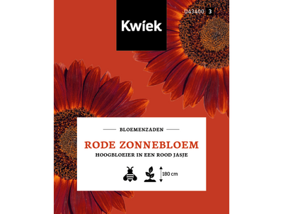 Rode zonnebloem zaden -  Kwiek Uitdeel zakjes (UITVERKOCHT)