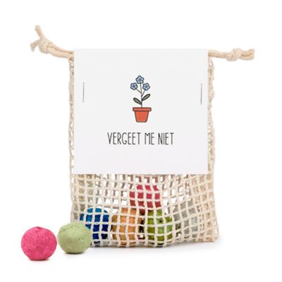 Vergeet me niet - Zaadbommetjes in netzakje // Eef